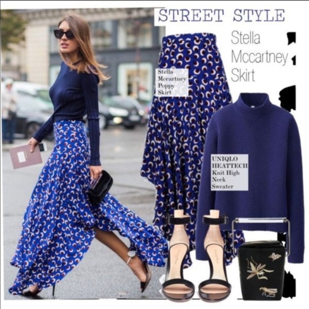 Stella McCartney Blue Poppy Skirt